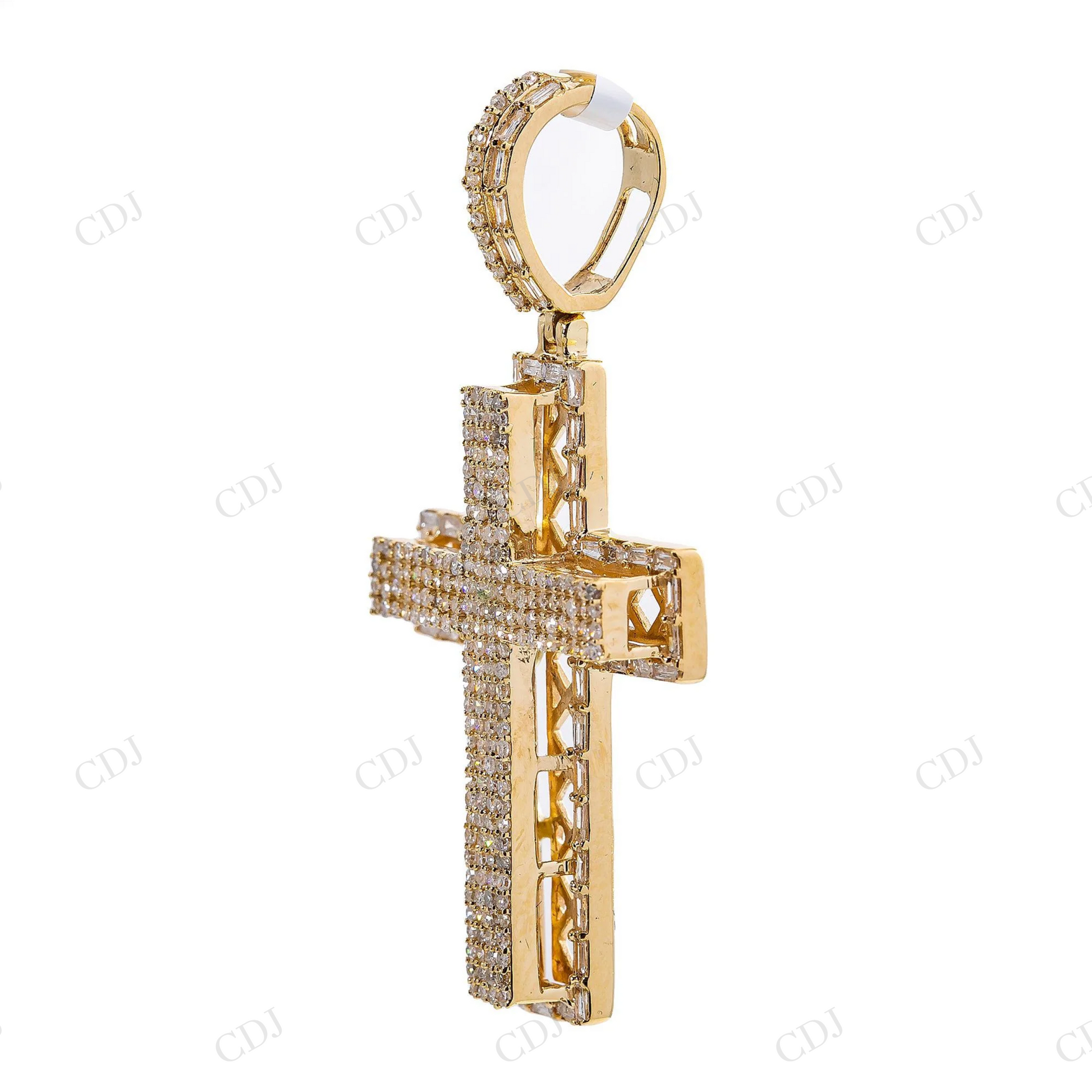 925 Sterling Silver Moissanite Custom Made Cross Pendant Hip Hop Pendent customdiamjewel