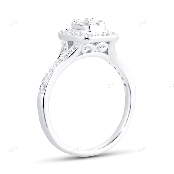 18KT White Gold Diamond Mixed Cut Bridal Set