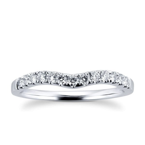 Curved Shape Gold CVD Diamond Wedding Band