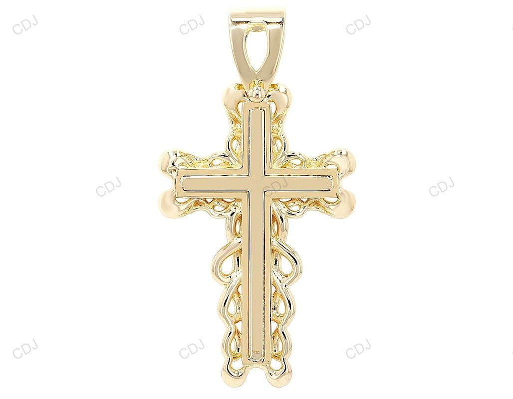 Yellow Gold CVD Diamond Jesus Crucifix Pendant hip hop jewelry CustomDiamJewel