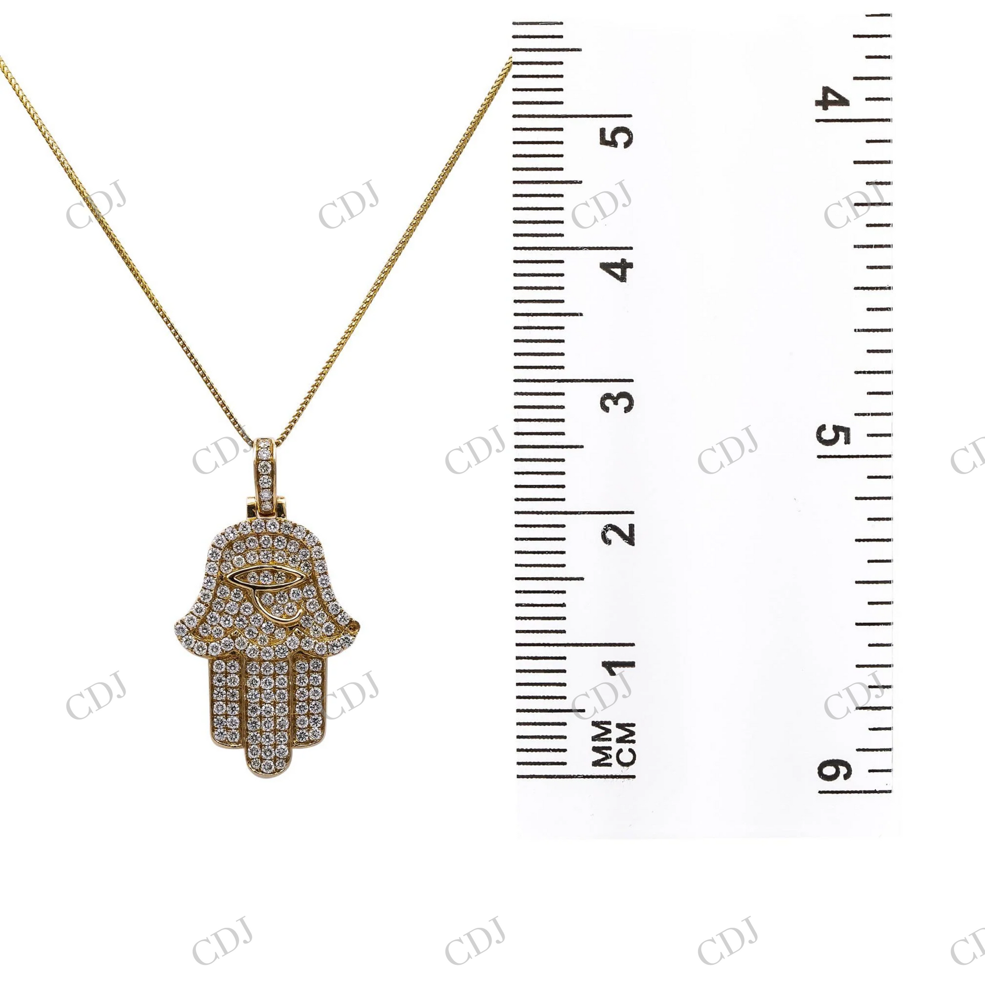 Hamsa Sterling Silver Moissanite Pendant Hip Hop Pendent customdiamjewel
