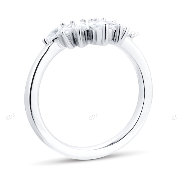Pear Shape CVD Diamond Gold Wedding Band