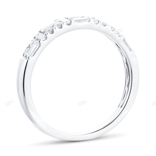 White Gold Lab Grown Diamond Wedding Band For Every Day