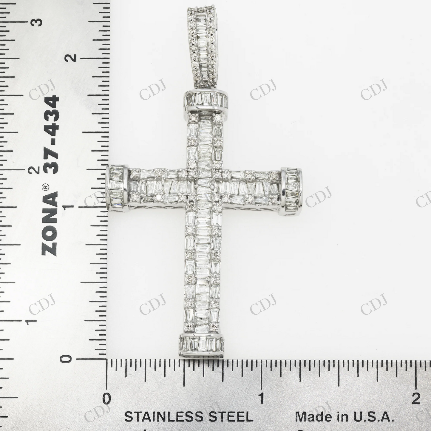 Baguette Moissanite 925 Silver Cross Pendant Hip Hop Pendent customdiamjewel