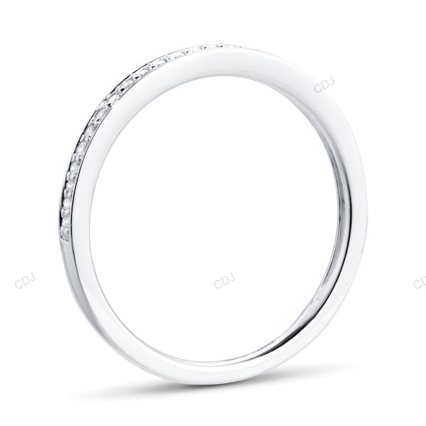 White Gold Lab Grown Diamond Pave Setting Wedding Band