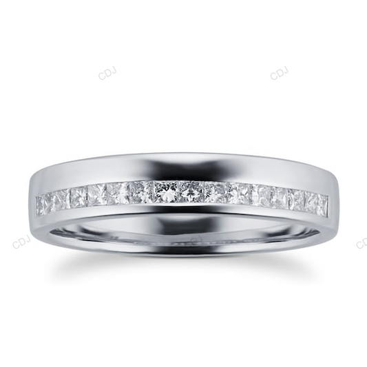 Princess Cut CVD Diamond White Gold Wedding Band Wedding Band customdiamjewel