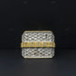 925 Silver Moissanite Baguette Diamond Cluster Ring Hip Hop Ring customdiamjewel