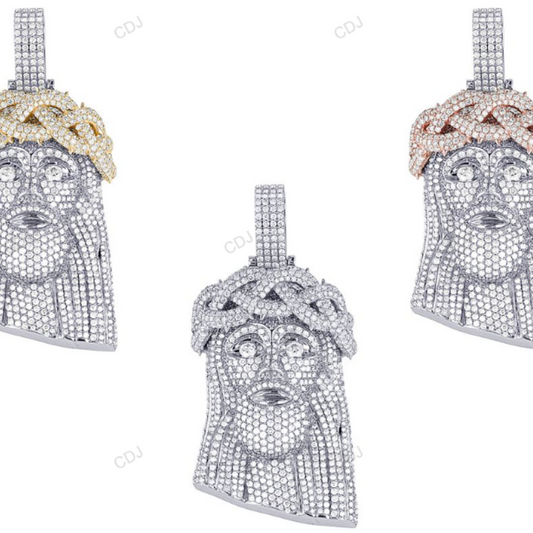 CVD Diamond Gold Cuban Style Head Jesus Hip Hop Pedant hip hop jewelry CustomDiamJewel