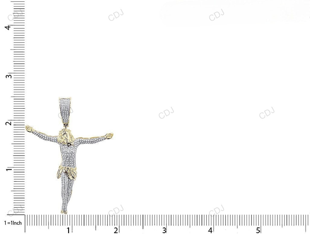 0.75 CTW Crucifix CVD Diamond Gold Jesus Pendant hip hop jewelry CustomDiamJewel