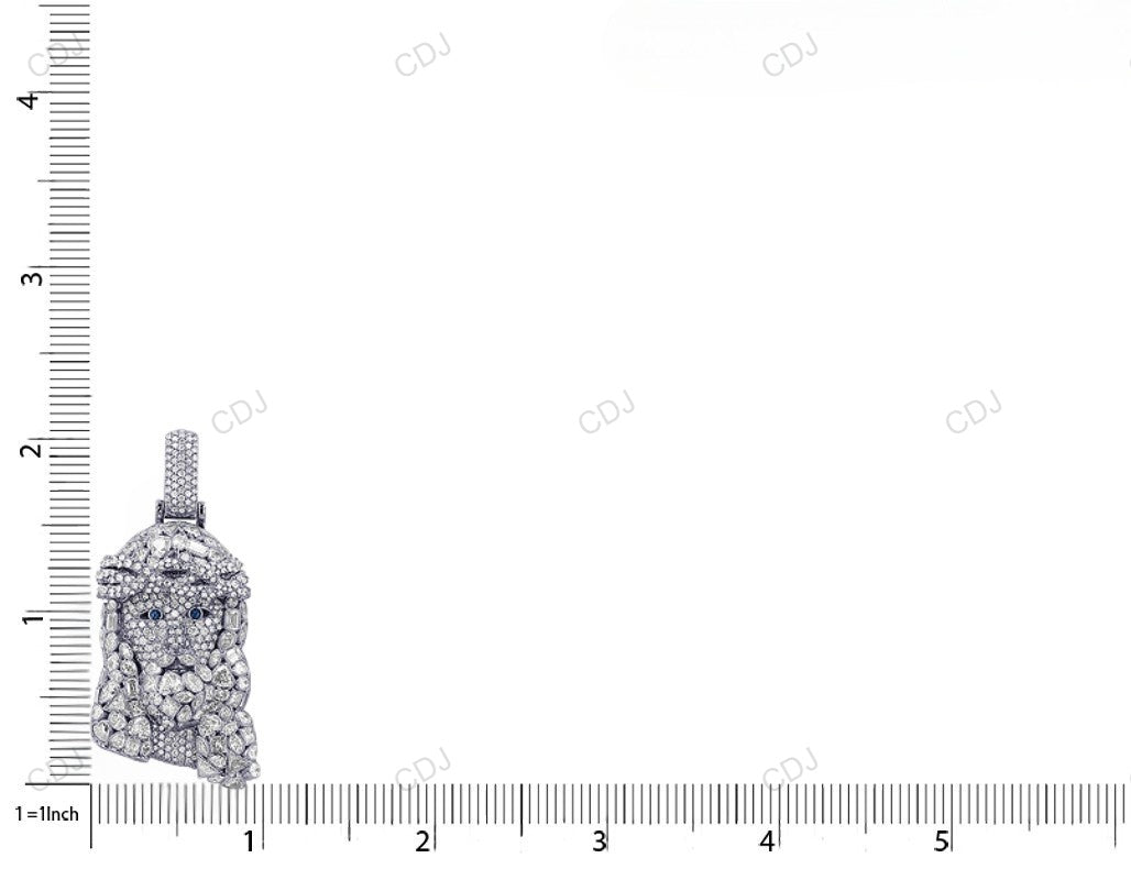 Multi-Shaped Lab Grown Diamond White Gold Custom Jesus Pendant hip hop jewelry CustomDiamJewel