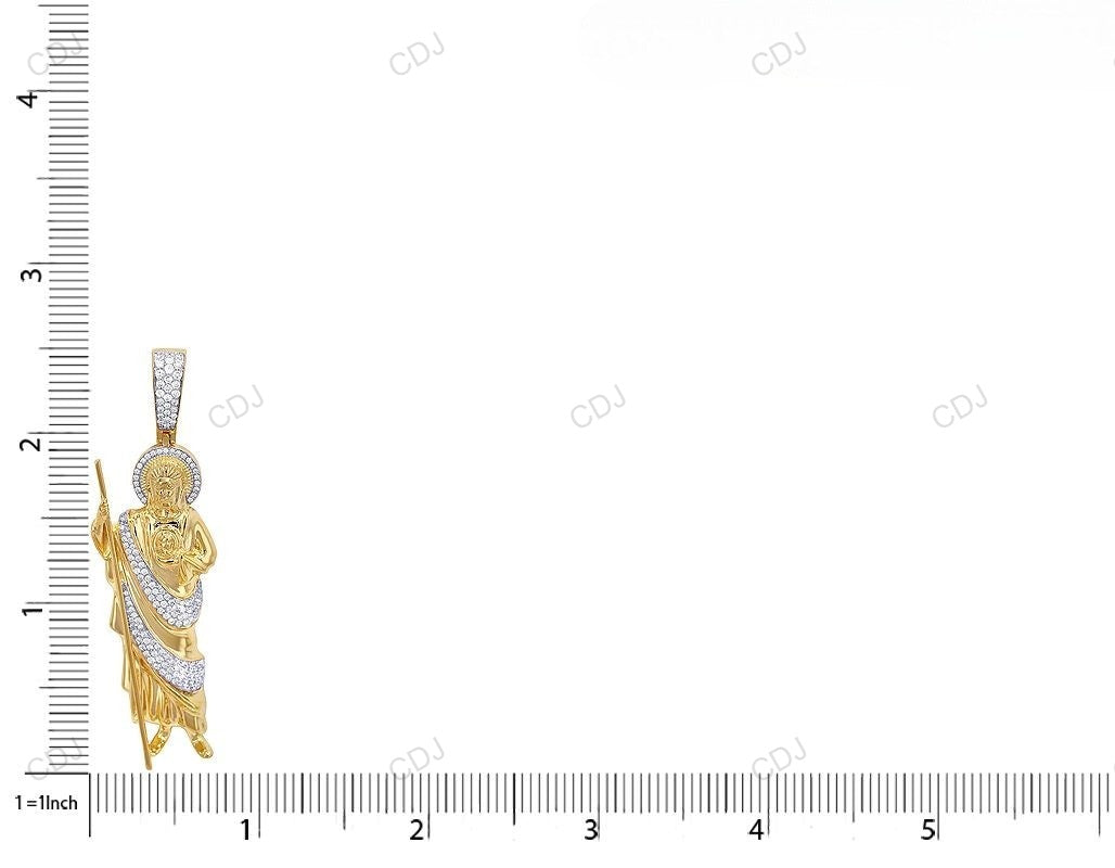 St Jude Yellow Gold CVD Diamond Hip Hop Pendant hip hop jewelry CustomDiamJewel