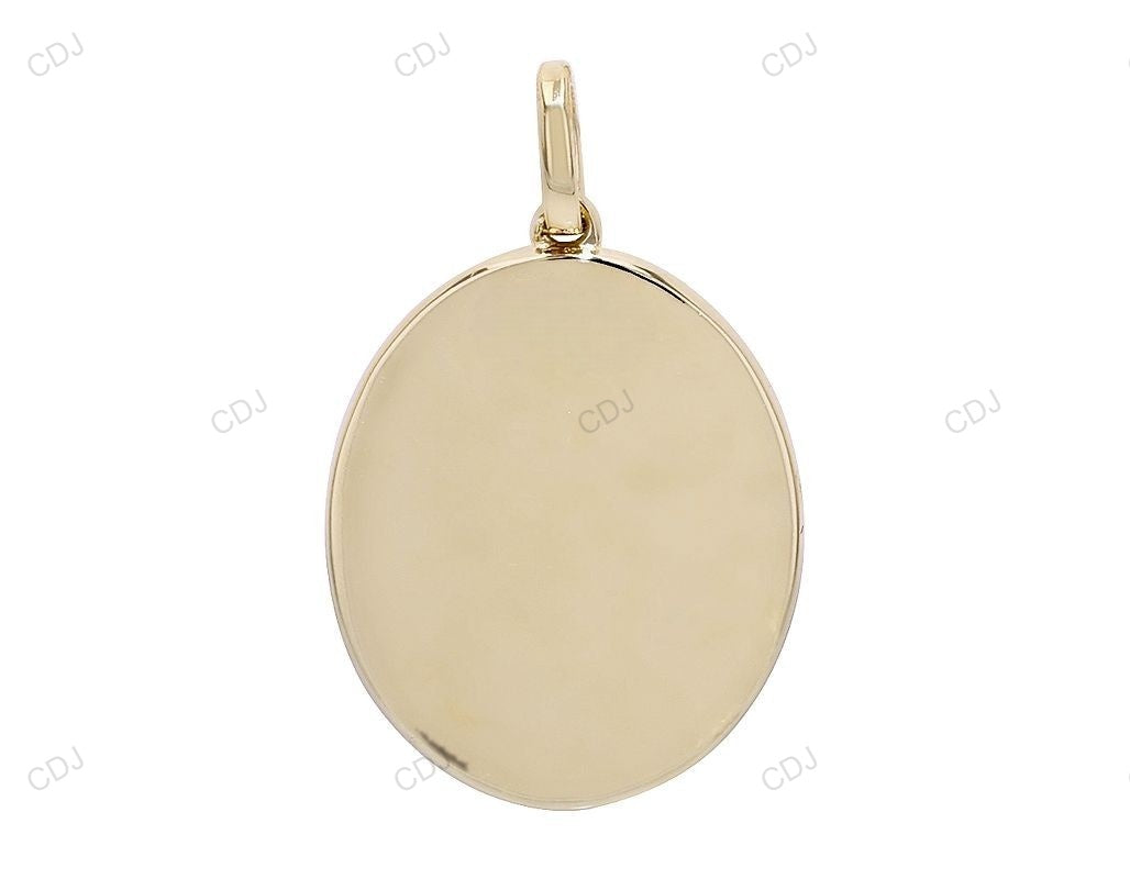 Oval Scared Heart Jesus Yellow Gold Lab Grown Diamond Pendant hip hop jewelry CustomDiamJewel