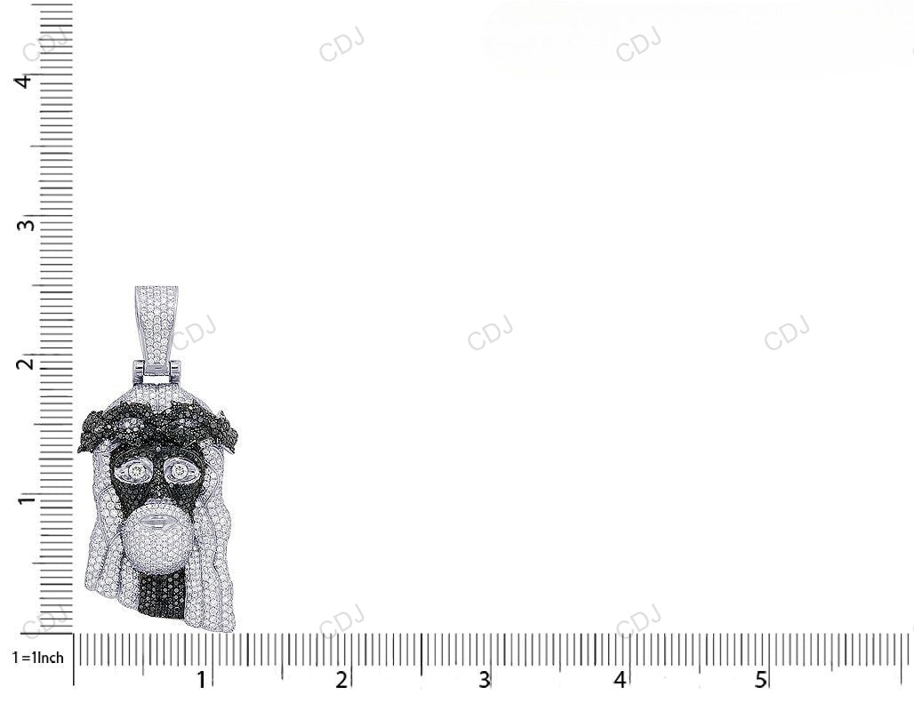 Black Onyx CVD Diamond White Gold Jesus Iced Out Pendant hip hop jewelry CustomDiamJewel