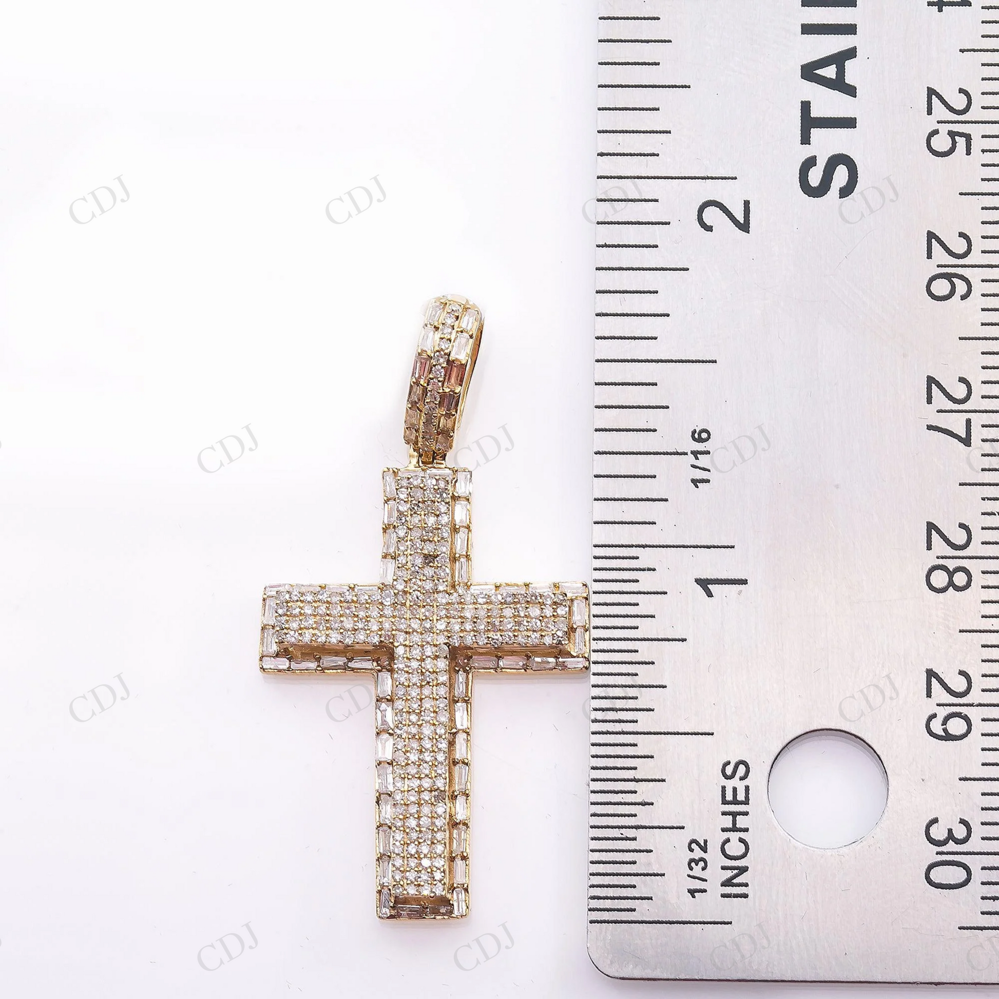 925 Sterling Silver Moissanite Custom Made Cross Pendant Hip Hop Pendent customdiamjewel