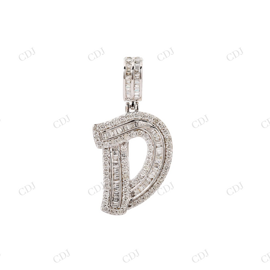 Hip Hop Letter D Moissanite 925 Silver Pendant Hip Hop Pendent customdiamjewel