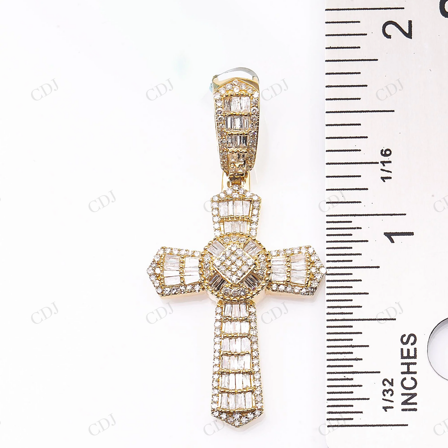 Baguette Cut Moissanite Iced Out Cross 925 Silver Pendant Hip Hop Pendent customdiamjewel