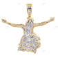 Open Arm Jesus Two-Tone Lab Created Diamond Pendant hip hop jewelry CustomDiamJewel
