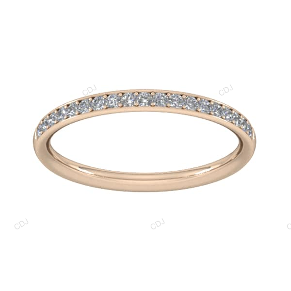 Rose Gold Lab Grown Diamond Halt Eternity Wedding Band
