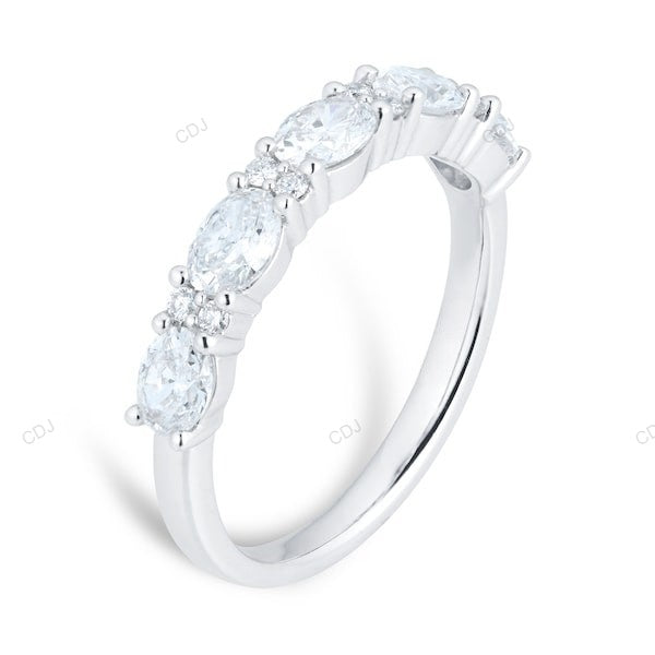 White Gold Lab Grown Diamond East West Wedding Band