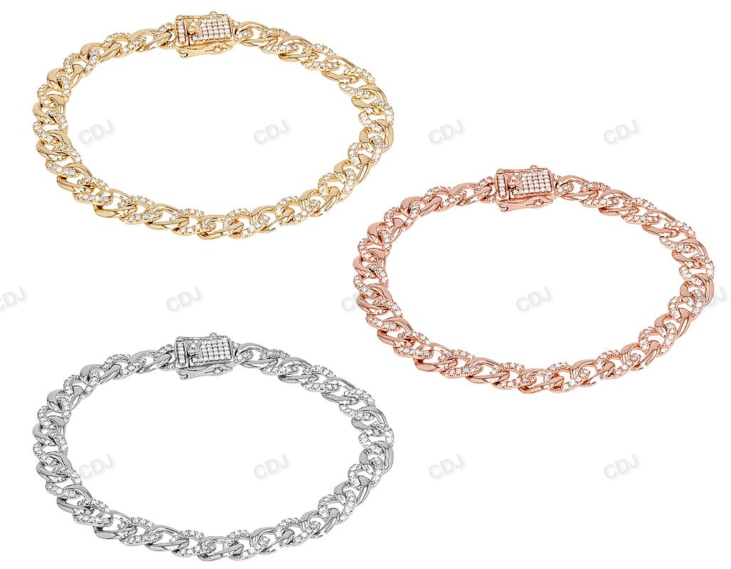Custom Design Alternating linked Cuban Bracelet hip hop jewelry customdiamjewel
