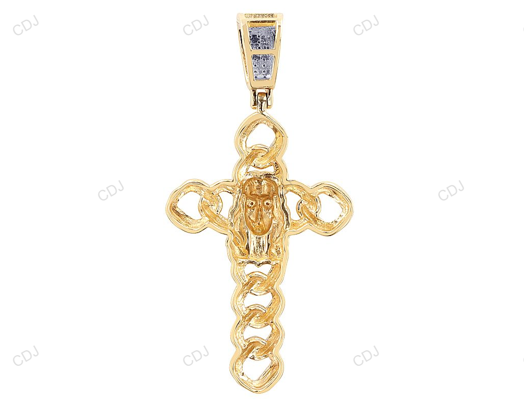 Two-Tone Lab Grown Diamond Jesus Head Cuban Style Pendant hip hop jewelry CustomDiamJewel
