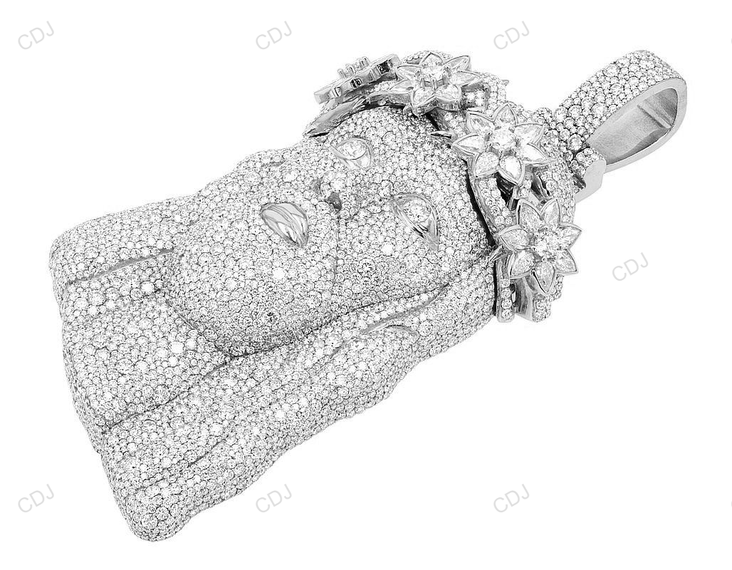 59.17 CTW Iced Out Lab Grown Diamond Unique Jesus Pendant hip hop jewelry CustomDiamJewel