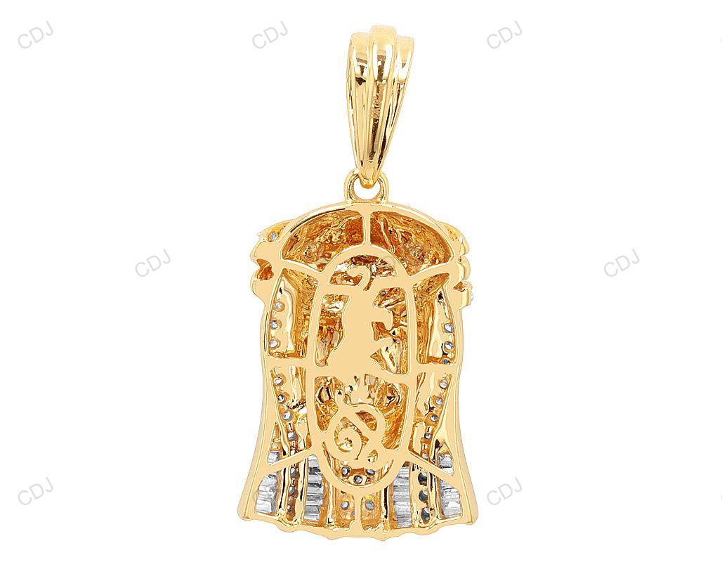 10K Yellow Gold CVD Jesus Head Diamond Pendant hip hop jewelry CustomDiamJewel