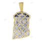 Yellow Gold Lab Created Diamond Jesus Head Pendant hip hop jewelry CustomDiamJewel