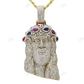 Jesus Colorful Crown Lab Grown Diamond Pendant hip hop jewelry CustomDiamJewel