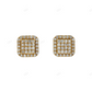 Square Lab Grown Diamond Yellow Gold Stud Earrings