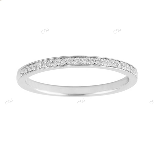 White Gold Lab Grown Diamond Pave Setting Wedding Band Wedding Band customdiamjewel
