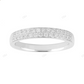 White Gold Two Row Lab Grown Diamond Wedding Band