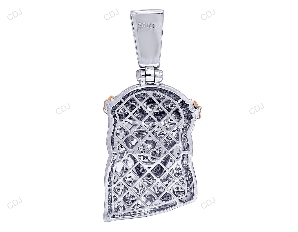 Two Tone Jesus Head Star Crown CVD Diamond Pendant hip hop jewelry CustomDiamJewel