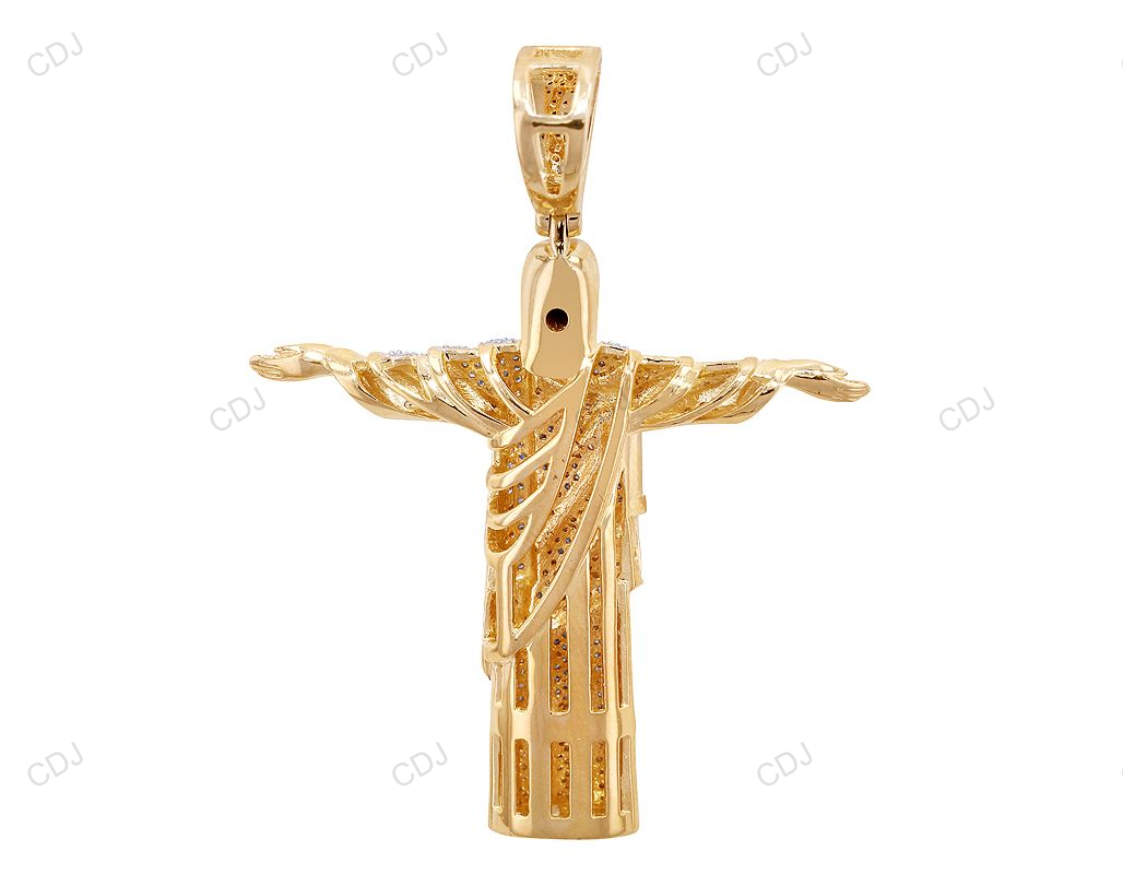 Brazilian Yellow Gold lab Grown Diamond Pendant hip hop jewelry CustomDiamJewel