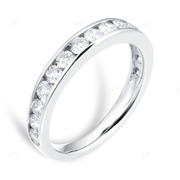Gold CVD Diamond Channel Setting Wedding Band