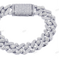 14MM Silver Moissanite Multi Stone Cuban Bracelet hip hop jewelry customdiamjewel