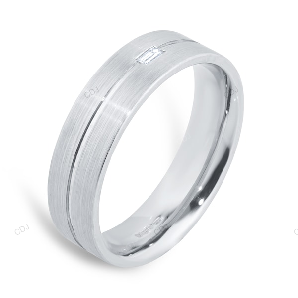 Flush Setting Lab Grown Diamond Wedding Band For Men