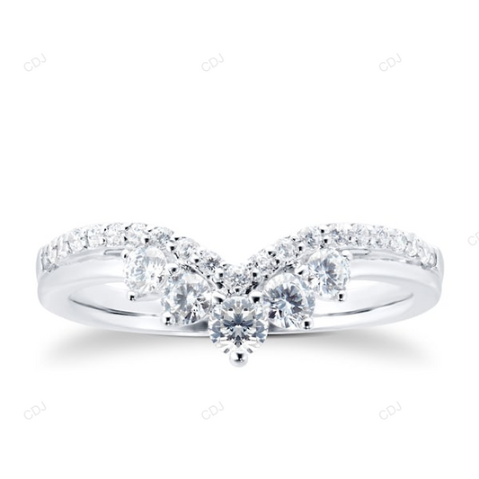 Handmade Lab Created Diamond Solid Gold Wedding Band