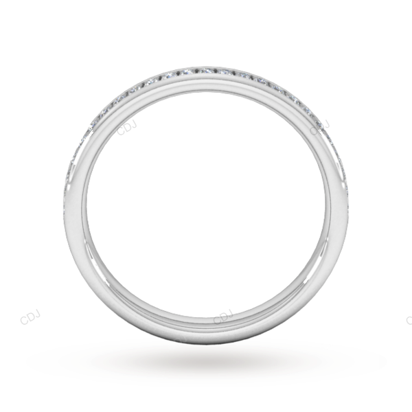 White Gold Lab Created Handmade Luxury Wedding Band