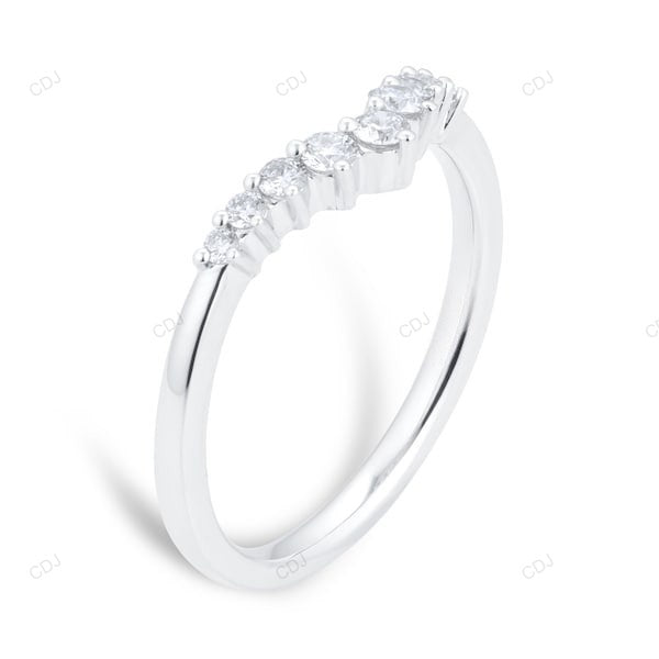 18KT Gold Lab Grown Diamond Curved Weeding Band