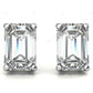 Yellow Gold Emerald Cut Lab Created Diamond Earrings