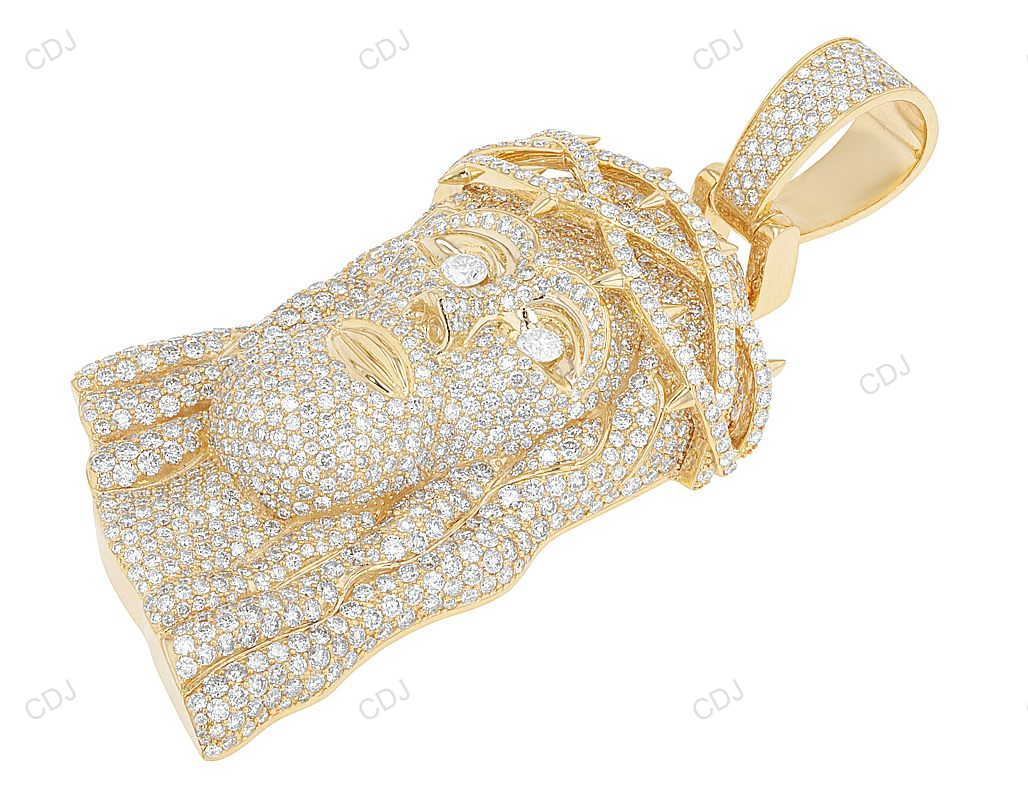 Iced Out Gold CVD Diamond Customize Jesus Pendant hip hop jewelry CustomDiamJewel