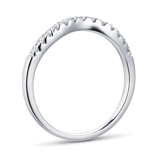 Curved Shape Gold CVD Diamond Wedding Band
