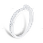 Two Row Chevron Shape White Gold CVD Diamond Wedding Band