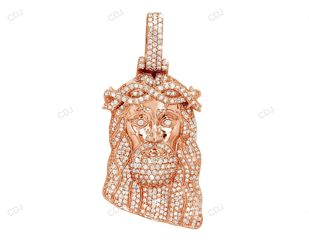 3.0 CTW Crown Of Thorn CVD Gold Jesus Pendant hip hop jewelry CustomDiamJewel