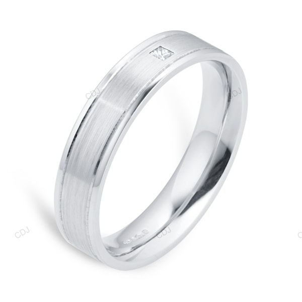 Princess Cut Flush Setting CVD Diamond Wedding Band