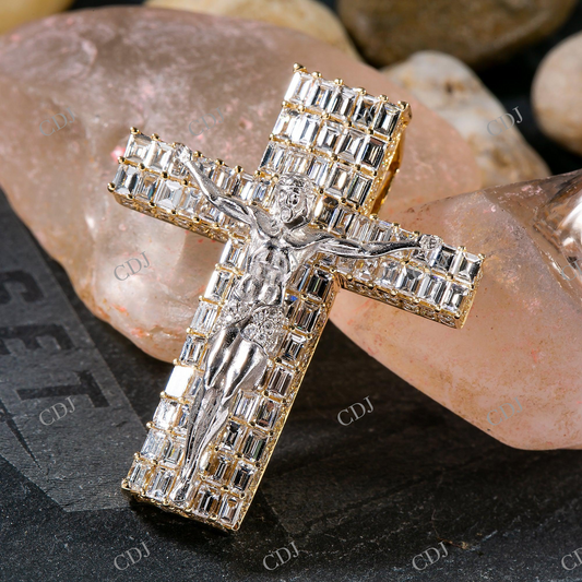 Iced Crucifix Pendant Silver Moissanite Pendant Hip Hop Pendent customdiamjewel