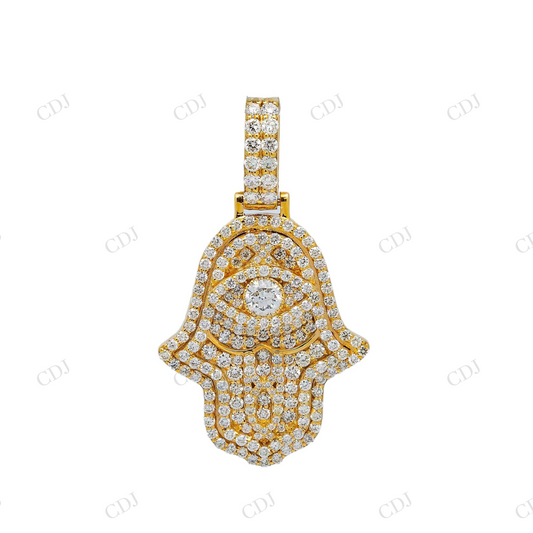 925 Silver Moissanite Hamsa Hand Unisex Pendant Hip Hop Pendent customdiamjewel