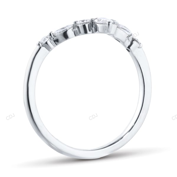 Minimalist Gold Wedding Band Featuring Lab Grown Diamonds