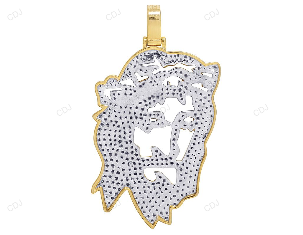 Yellow Gold Cut Out Digital Christ Jesus CVD Diamond Pendant hip hop jewelry CustomDiamJewel